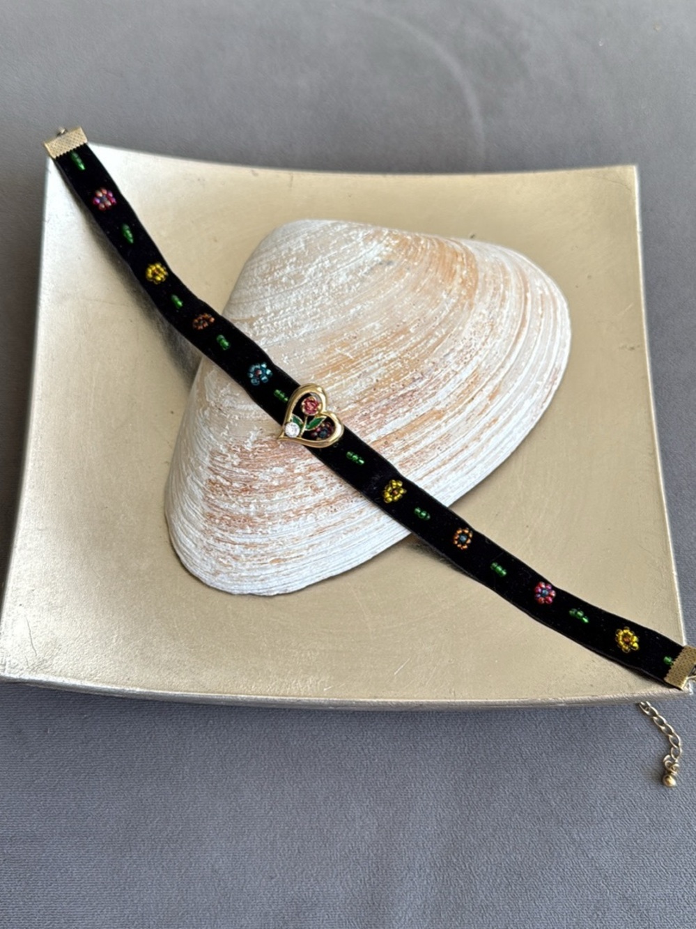 🔥Handmade Black Velvet Floral Heart Choker Necklace Unique Jewelry Gift Fall